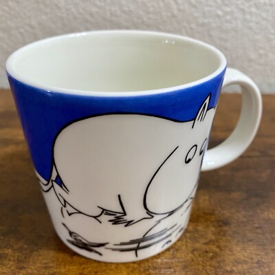 Moomin Mug Moomintroll On Ice RARE Collectible Arabia Finland  Muumi Muki