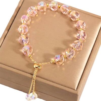 Pink Swarovski Beaded Bracelet