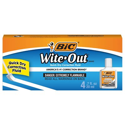 Wite-Out Brand Quick Dry Correction Fluid, 20 mL, White, Goes On Easy With A ...
