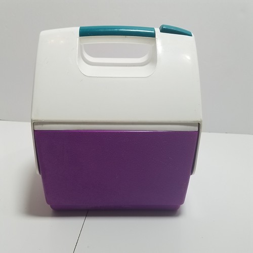 Vtg S'Cool Igloo Cooler Teal Purple Button 1990s 90s Small