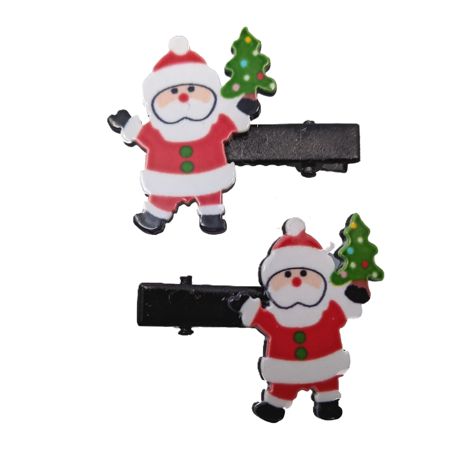 Festive Santa Hair Clips for Women - Xmas Party Accessories - Glitz4Girlz