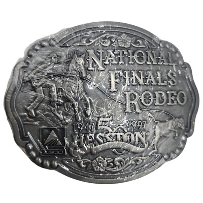 1997 NFR Rodeo Belt Buckle NOS National Finals Hesston Calf Roper Cowboy