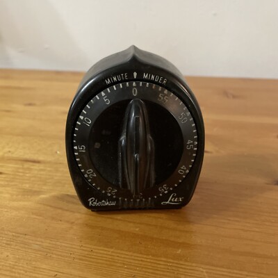 Vintage Robert Shaw Lux Black Minute Minder Kitchen Timer WORKS