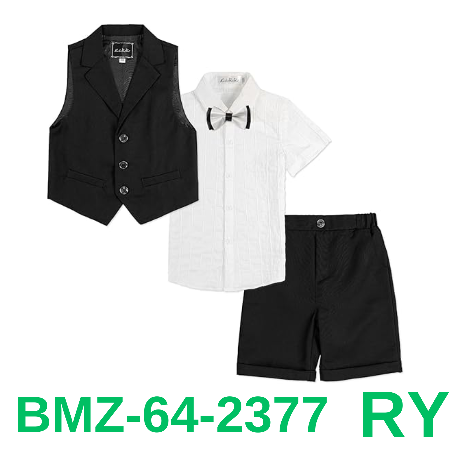 LOLANTA Toddler Boy Clothes 4pcs Clothes Set Shirt & Vest & Shorts Bowtie,8 year