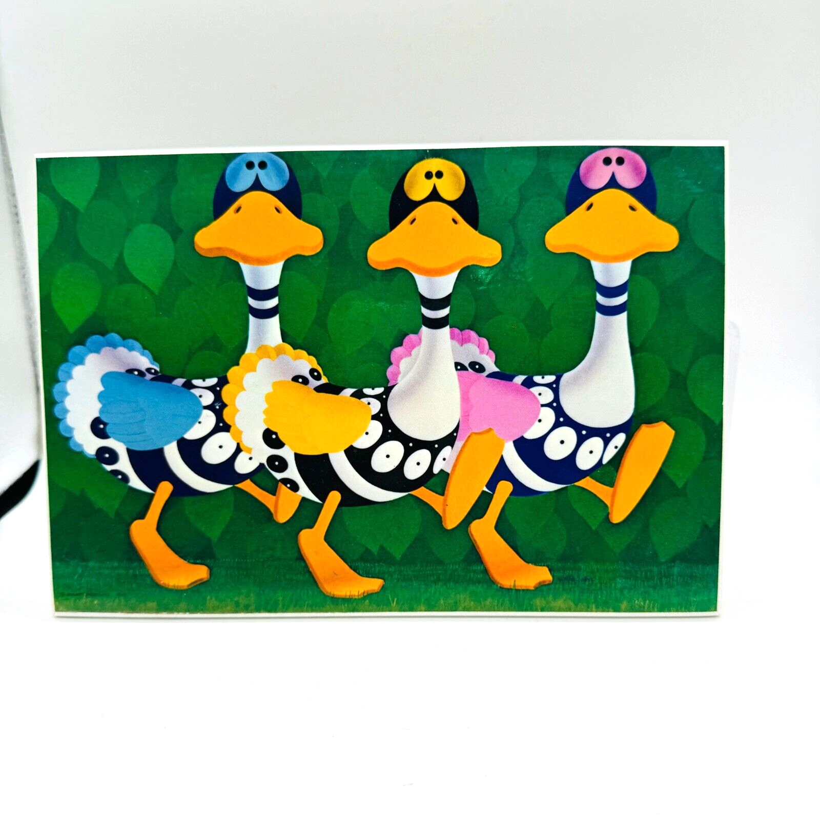 VTG Stewart Moskowitz Pop Art Perplexed Ducks Print Mounted
