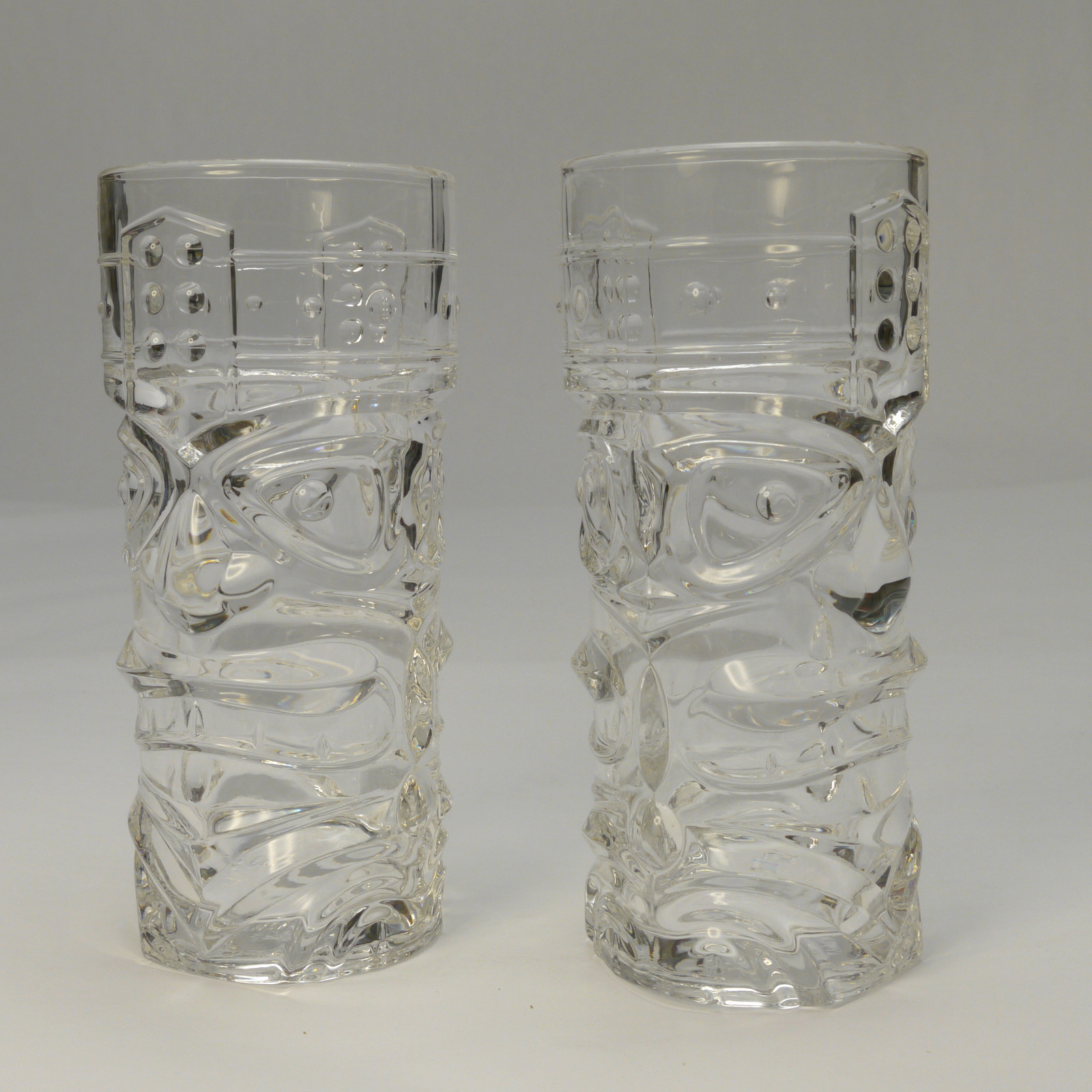 Forum Tiki Drinking Glasses (Lot of 2) 15 oz. Tumbler Highball Clear Glass