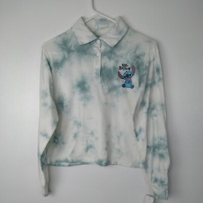 Disney Lilo & Stitch Top Small Tie Dye Long Sleeve Pullover Juniors Mad Engine