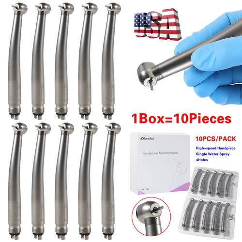 10 PCS Dental High Speed Handpiece Push Button Turbine 4 Hole NSK Pana Max Style