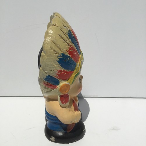 NS Berrie Little Indian Chief  Coin Bank 1971 Marked In Japan 7”