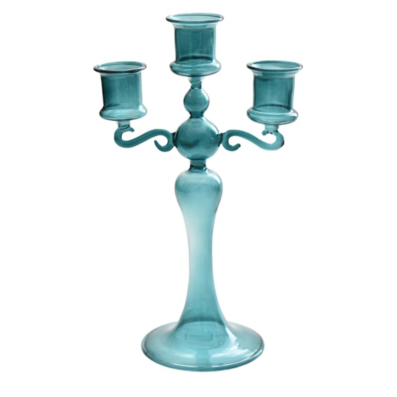 Candle Holder 3 Branches Transparent Candelabra Candle Holder for Table Decor