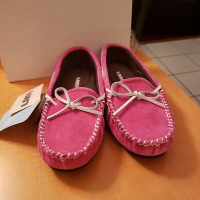 Girls' Lamo Moccasins Size 6Y NEW w Tags Hot Pink Suede with Cool Cirrus Footbed