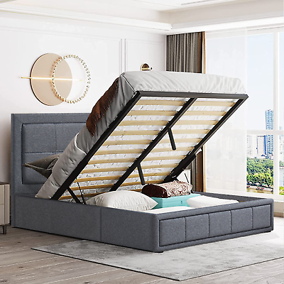 Ottoman Bed Small Double King Size Storage Gas Lift Up Fabric Bed Frame Bedroom