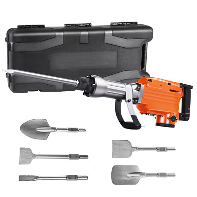 Demolition Jack Hammer Concrete Breaker 2200 Watts Electric Hammer 6 Chisel Bit