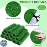 TURSTIN 12 Pieces Artificial Grass Mat Square 12 x 12 Inch Fake Turf Patch Indoor Outdoor Garden Lawn Patio Balcony Synthetic Turf Mat Realistic Grass Rug for Crafts Miniature Garden DIY, Dark Green