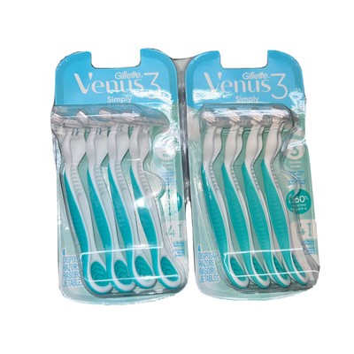 Gillette Venus Simply 3 Sensitive Women's Disposable Razors, 4 razors