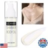 UCANBE Body Shimmer Oil 100ml, Moisturizing Face Body Glow Glitter Oil, Waterproof Shimmering Body Luminizer Liquid Illuminator Highlighter, Tinted Shimmer Body Lotion Glowing Bronzer Makeup(Silver)