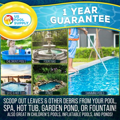 U.S. Pool Supply 11" Swimming Pool, Spa Leaf Skimmer Rake Net, 11" Deep Mesh