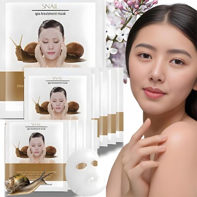 Facial Face Mask Paper Sheet Korea Skin Care Moisturizing SNAIL MUCIN 10 Pack