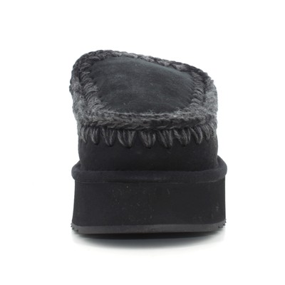 Pre-owned Mou A24us Women's Sabot Mu.fw681004a Clog Eskimo Platform Bkbk In Black
