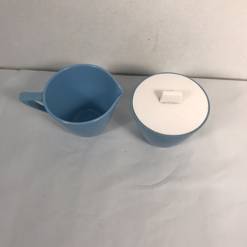 Lot Melamine Allied Chemical  Light Blue  Vintage Made USA Bowls Cups Camper Ect
