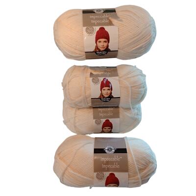 Loops and Thread Impeccable Cream Yarn Lot of 4 268 Yards Each 