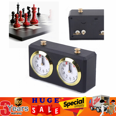 International Chess Clock Mechanical Analog Count Up Down Timer Set DT05ah Black