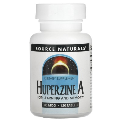 Source Naturals Huperzine A 100 мкг 120 таблеток без молочных продуктов, без яиц,