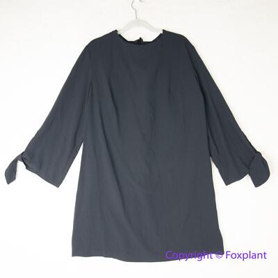 New! ELOQUII Solid Black Back Bow Tie Sleeve Pullover Shift Dress, plus size 14