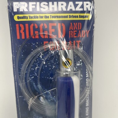 Fishrazr Skirted Ballyhoo Rig White And Blue with Mono Line