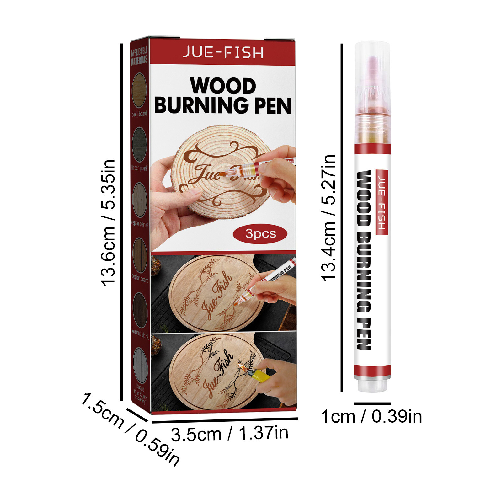 6&times; Safe Scorch Marker Easy Use Safe Chemical Wood Burning Pen For DIY Project US