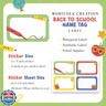 Mobiusea Creation 2 x 3 Inch Back to School Name Tag Labels – 80pcs Happy School Days Name Tags Stickers for Classroom, Cubby Labels, Supplies, Clothes, and Teacher Use