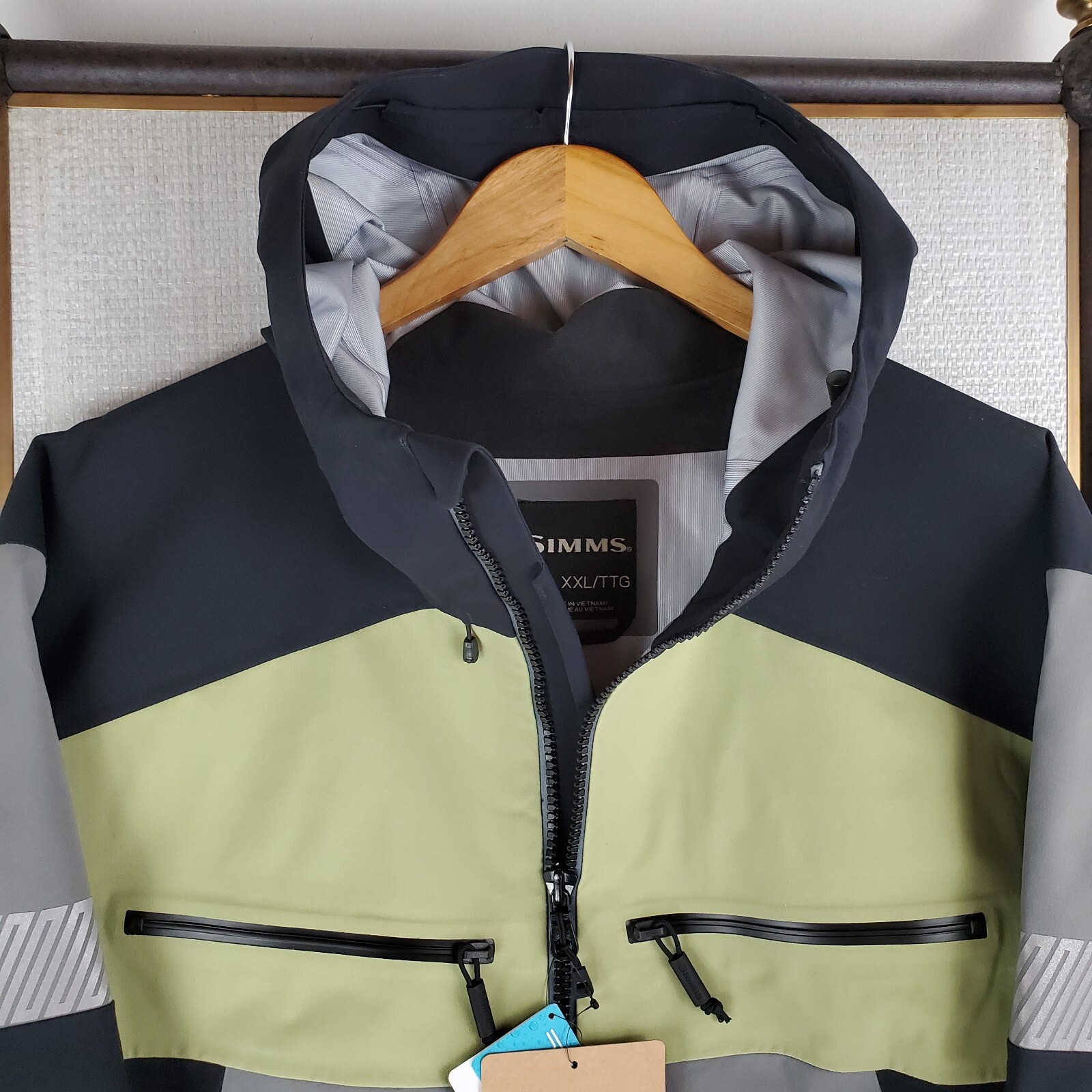 Pre-owned Simms $449 Mens Size 2xl 30k Waterproof Cx Hooded Jacket Coat Shell Gray Xxl