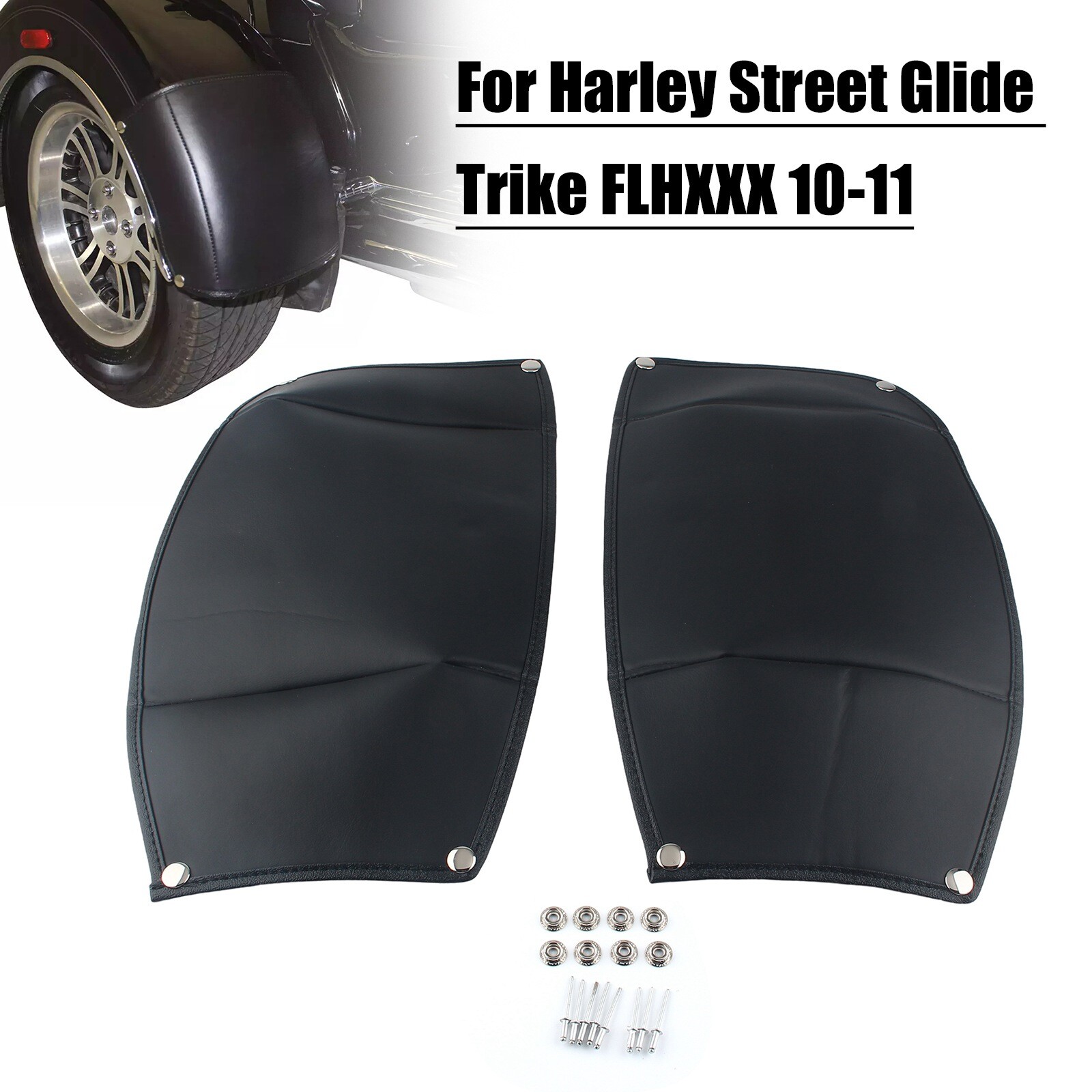 Harley Davidson Trike Accessories GZYF Leather Flame Rear Trike Fender Bra  Fender Bib Sets For Harley Tri Glide Ultra Classic Harley Trike Accessories, image size:1600x1600