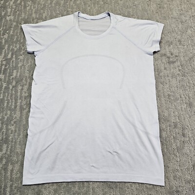 Lululemon swiftly tech short sleeve shirt Women's  Sz 14 Light Gray 