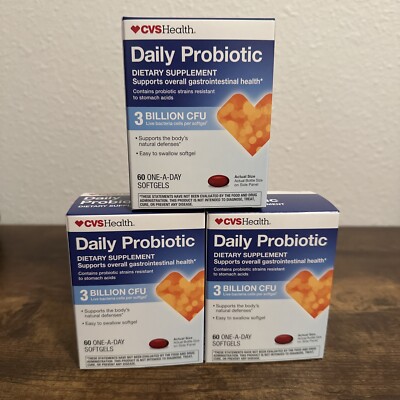 Daily Probiotic 3 Billion CFU 60 Softgels ( Lot of 3 ) Exp 12/24- New