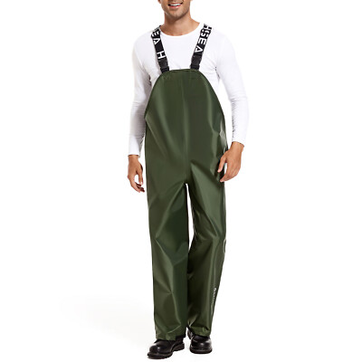HISEA Waterproof Bib Overall PVC-Coated Nylon Fishing Rain Bib Pants Workwear