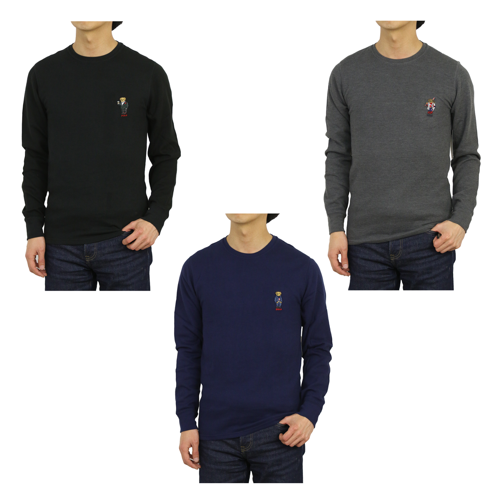 

Polo Ralph Lauren Терморубашка Polo Bear с длинными рукавами и круглым вырезом — 3 цвета —
