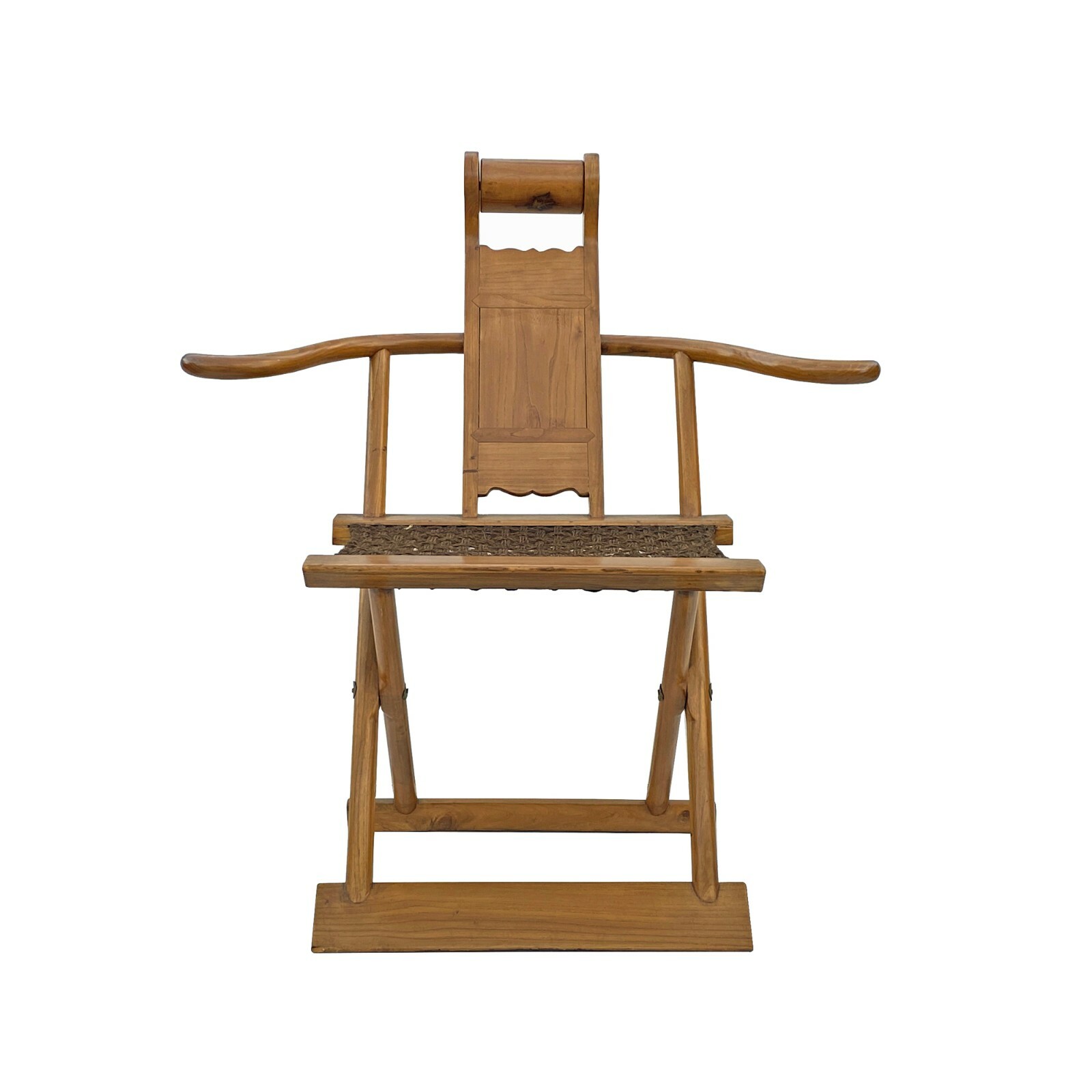 Chinese Elm Wood Wool Seat Wide Arm Folding Armchair cs5955S Chinese Elm Wood Wool Seat Wide Arm Folding Armchair cs5955S