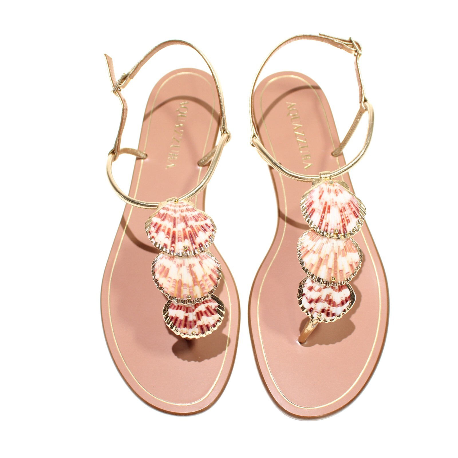 【関税・送料込み】AQUAZZURA SANDALS Aquazzura NWB Off to Ibiza Thong Sandals w/ Shells Size 40