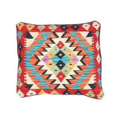 NavaRugs Kelim Kissen 47x44cm Afghan Handgewebt Wolle Kissenbezug Kilim Pillow