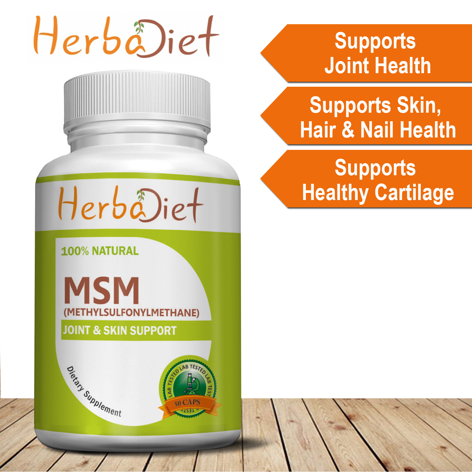 MSM (Methylsulfonylmethane) 1000mg Capsules Joint Health Support Pain