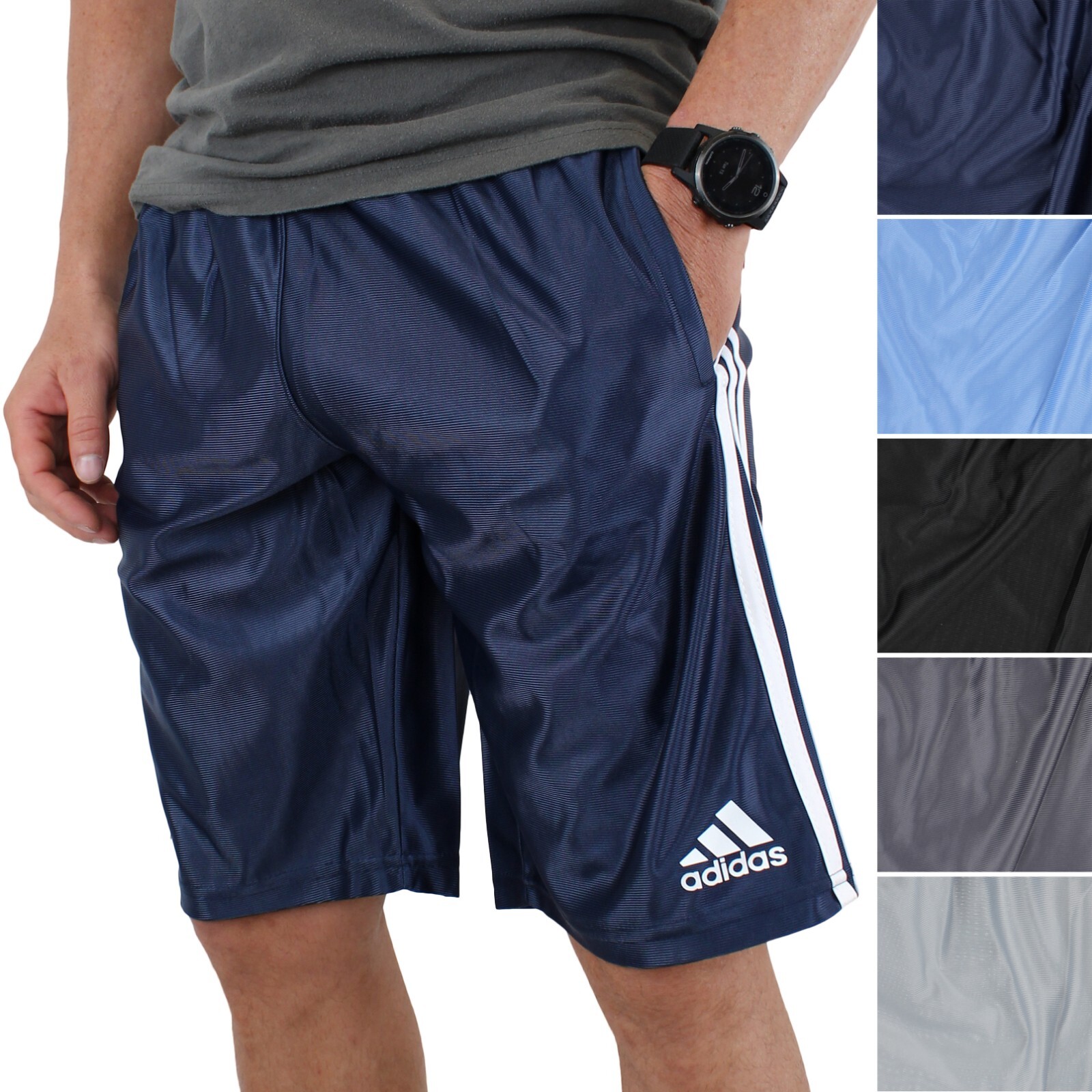 Adidas Men's Basketball Shorts, Dazzle Three Stripes 11
