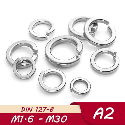 Metric Stainless Steel Split Lock Washers DIN 127B - M2 M2.5 M3 M4 M5 M6 M8 M30