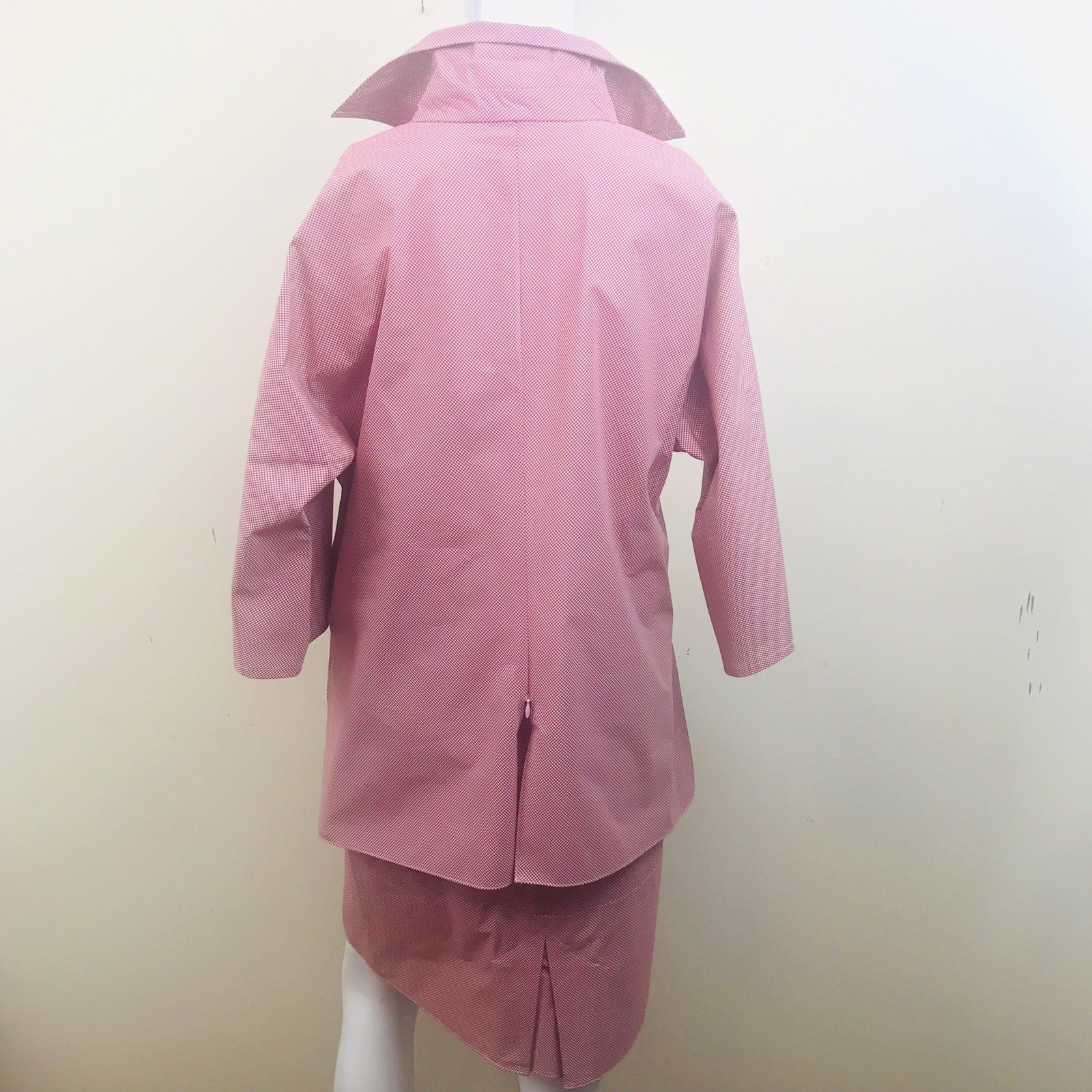 Yeohlee Designer Womens Suit Top and Skirt Size 12 Red White Cotton Blend Print