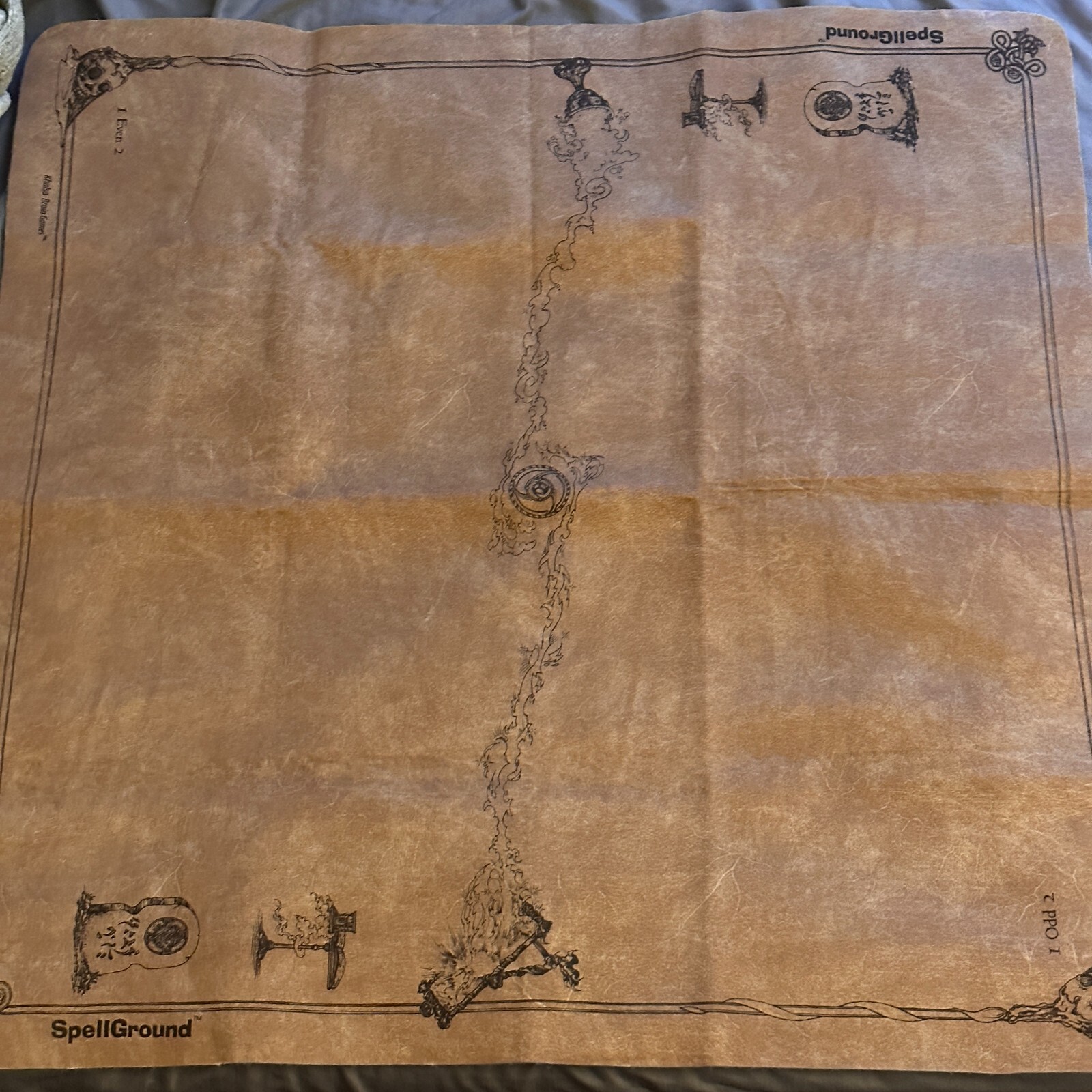 ORIGINAL 1994 Spellground CLOTH Playmat 2 Player Mat TAN Khalsa Brainの