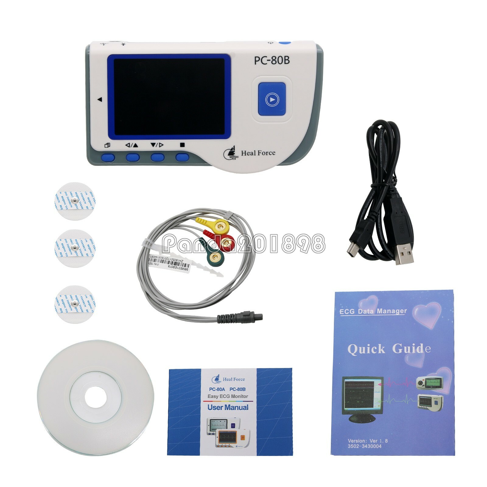 PC80B Handheld ECG Monitor LCD Electrocardiogram Heart