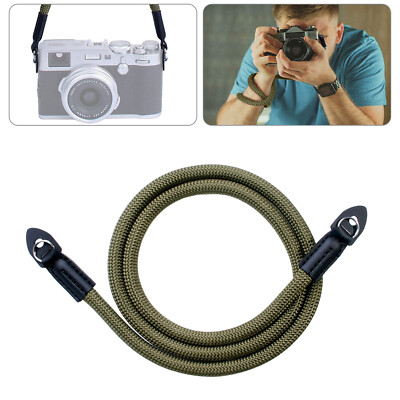HandMade Braided Camera Single Shoulder Neck Strap Rope+Leather For Leica Sony