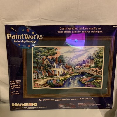 DIMENSIONS PAINTWORKS PAINT-BY-NUMBER VALLEY OF THE RIVER BECK #91041 SEALED BOX