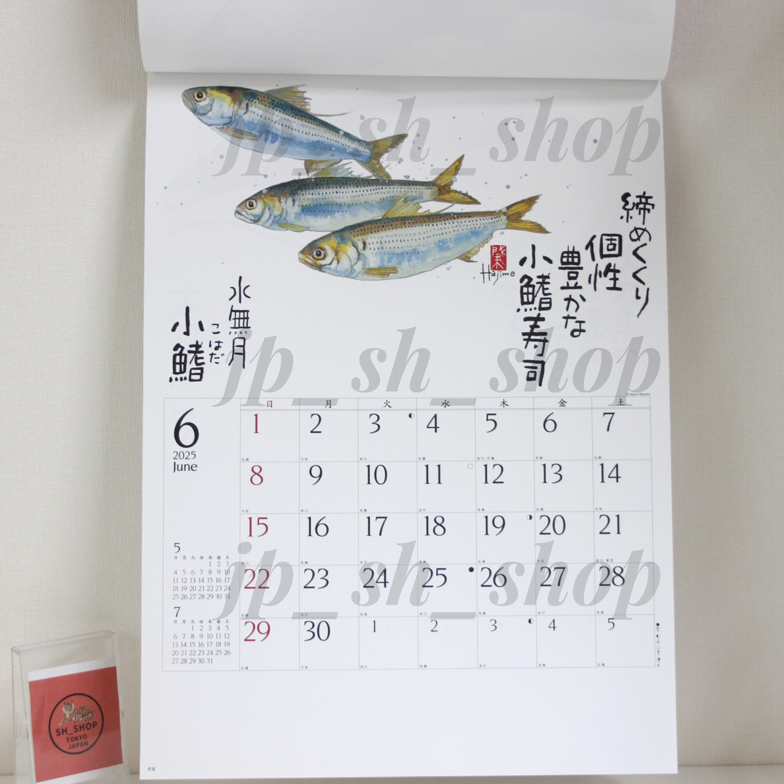 2025 Wall Calendar Sakana Saijiki Fish Okamoto Hajime Collection Japan Art NK107