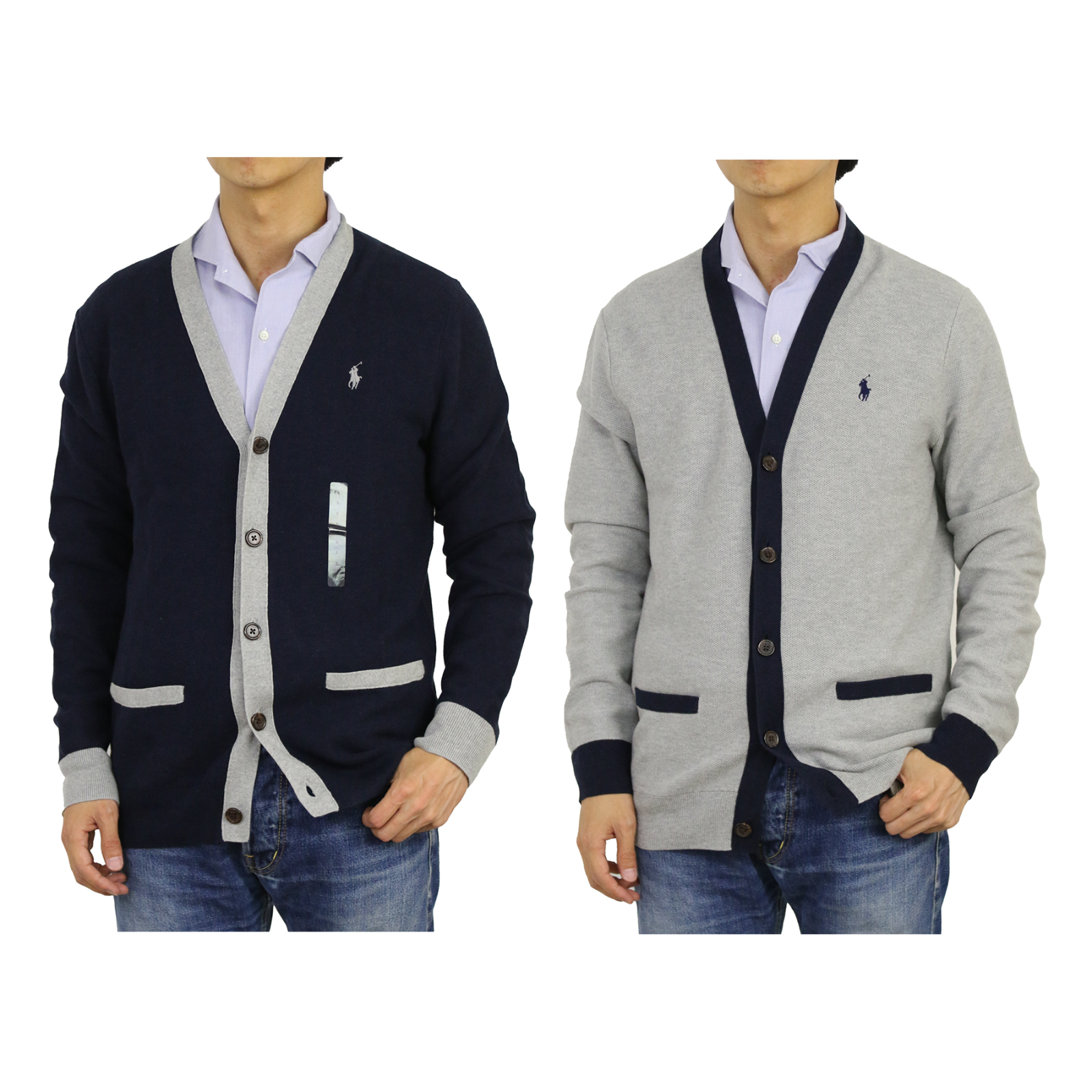 

Polo Ralph Lauren Pima Хлопковый вафельный кардиган-свитер, 2 тона — 2 цвета —